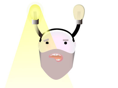 the-(bright)side beard dude idea illustrator