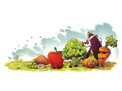 Eat your veggies book drawing illustration photoshop vegetables veggies