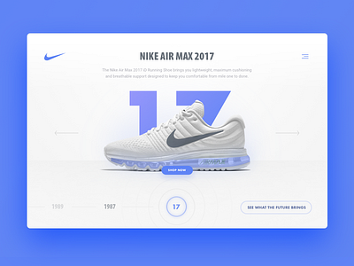 Product Page card dailyui flat landing page minimal nike shoe typography uiux web website