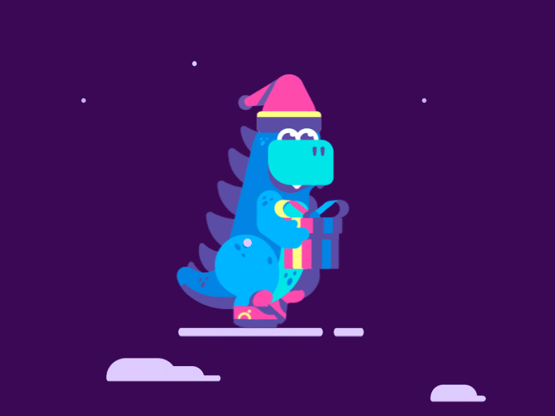 Christmas Drako animation boy character christmas color dragon flat free gift snow stickers vector