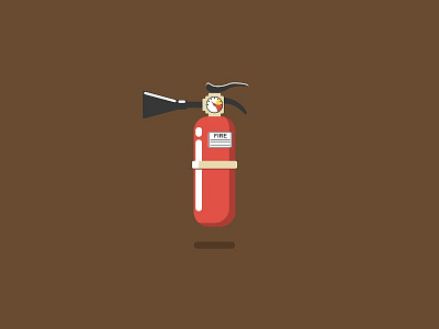 Extinguisher brown fire extinguisher light minimalism shadow