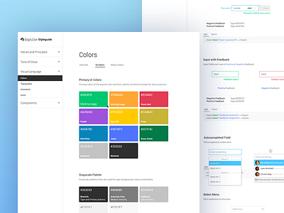 dapulse styleguide colors dapulse fonts grid style styleguide