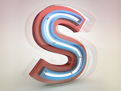 Neon Superman c4d design superman typography