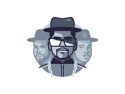 Run DMC character face glasses hip hop music portrait