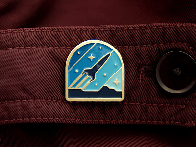 Rocketeer Pin badge dan kuhlken dkng geometric geometry nathan goldman pin rocket space stars