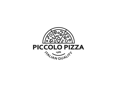 Piccolo Pizza Logo Design circle design fastfood food italian logo piccolo pizza vector