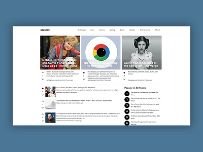 Popularr.com frontpage update brand frontpage interface links news responsive social vote