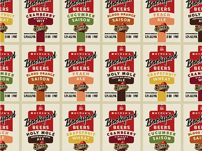 Mother’s Backyard Beers Series Labels ale beer brewing chocolate cranberry cucumber grapefruit label mothers peach saison wit