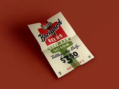 Mother’s Backyard Beers Promo Flyer 1960s beer brewing can craft cucumber flyer label mothers saison tall boy vintage