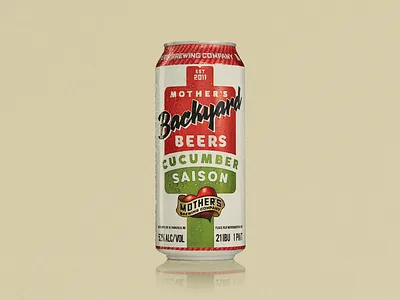 Mother’s Backyard Beers Can Label 1960s beer brewing can craft cucumber label mothers retro saison tall boy vintage