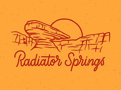 Radiator Springs disney disneyland hand lettering illustrate illustration lettering radiator springs
