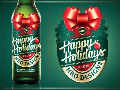 HRO Christmas Card Stuff christmas festivities graphic holiday sketc vector wreath