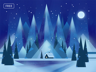 Free Polygonal Winter JPEG Background background christmas free free psd freebie low poly new year photoshop print psd template winter