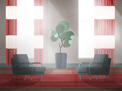 04 chair gradient hannibal illustration office parallel