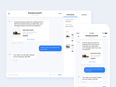 Messenger UI bot design direct message flat form messages messenger ui