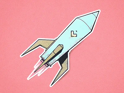 Rocket sticker illustration rocket sticker
