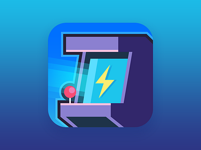 Game Arena icon 80 arcade arena game lightning neon retro vintage