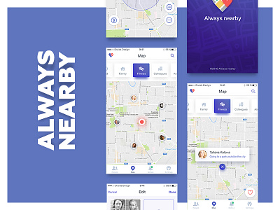 Interface app design ios iphone map pins sketch social ui ux