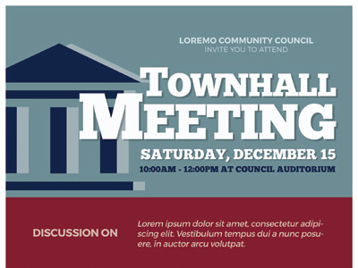 Town Hall Meeting Flyer Templates ad council discussion flyer government hall invitation invite meeting pamphlet town