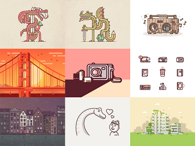 Best Nine 2016 2016 best nine best of dribbble icon icons illustrations top year