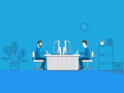 Workplace! assignment colleague computers men office patterns people room staff textures work workplace