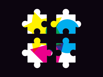 Puzzle game puzzle puzzle pieces rgb shapes