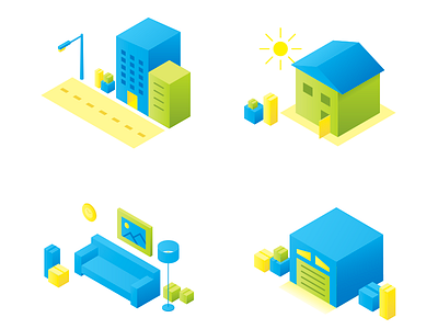 Gasperson Moving Company Illustrations icons illustrations isometric minimal website