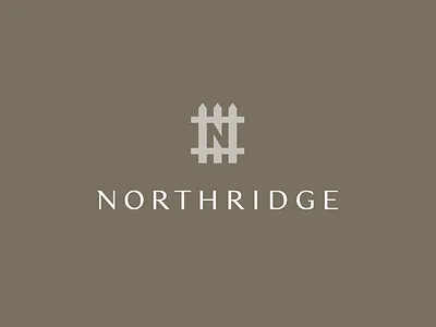 Northridge Logo brand branding fence home house icon logo mark monogram picket