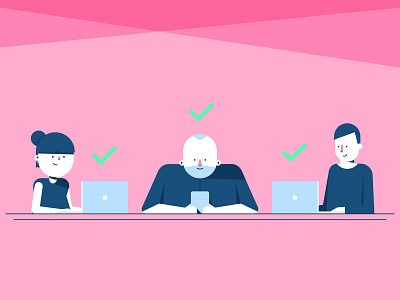 Check Check Check agenda check mark computer email phone pink planning