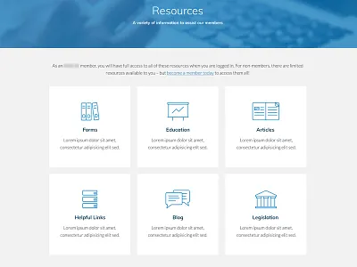 Resource Library articles blog design documents library resource ui website