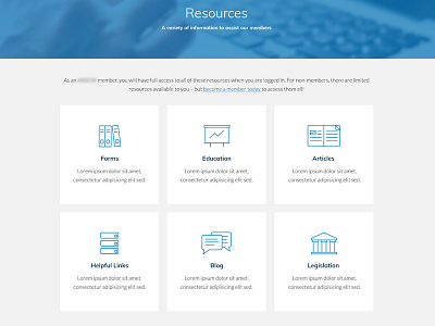 Resource Library articles blog design documents library resource ui website