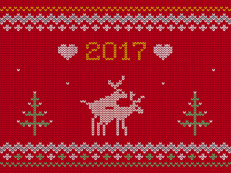 Happy 2017 New Year! animation christmas deer elk greeting knit knitted love new year pixel sex sweater