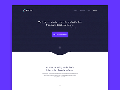 ITS Tech header security tech ui web design website