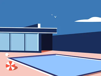 House color design illustration line minimalist