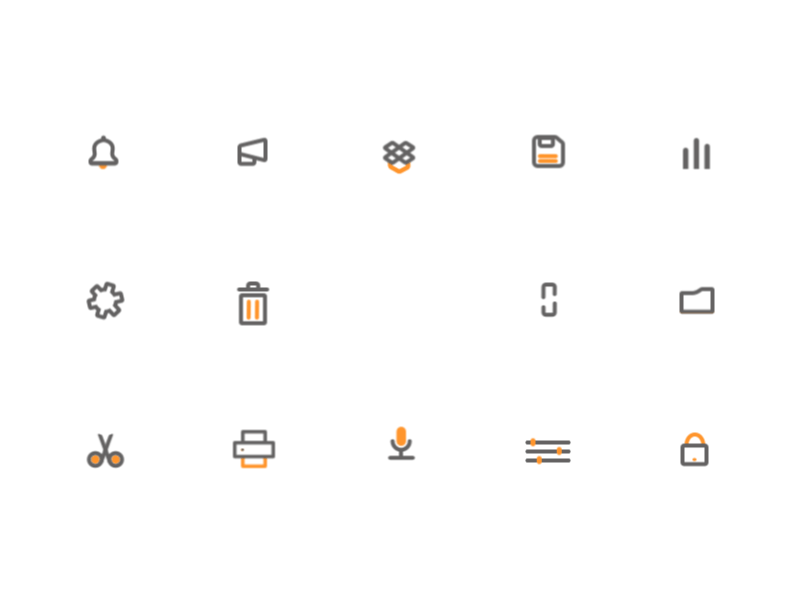 Animated Icon Set-1 animated animation black design flat free freebie icon icons motion orange simple