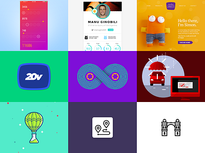 Best 9 of 2016 best of 2016 best9 icons illustration top 9 top shots ui vector