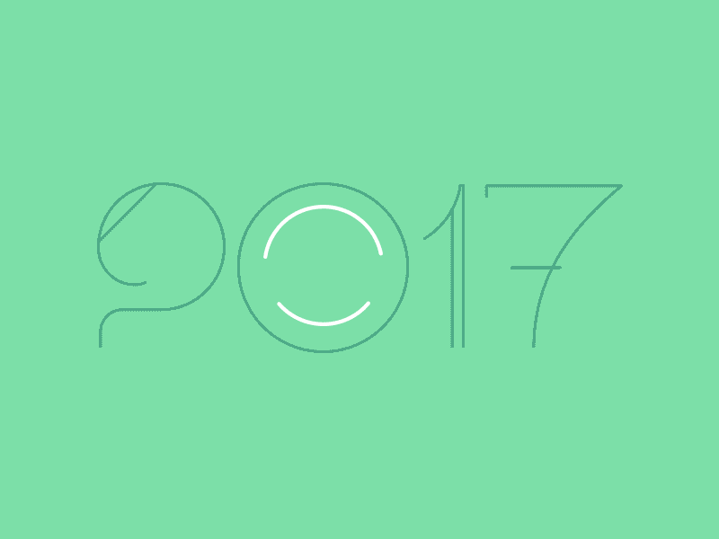 WOOHAA! 2017 animation be brilliant green highline design company line icons new year new years eve stars