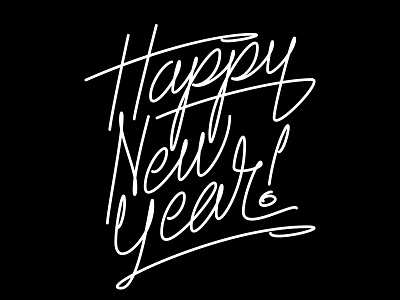 Happy New Year 2017 lettering new year script type