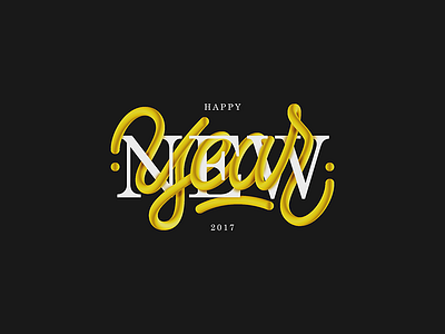 Happy New Year calligraphy cursive handlettering happy new year letter lettering newyear script sketch type typo typography