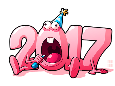 2017 2017 balloon cartoon funny gummy new year pink