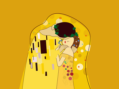 Kiss graphic gustav klimt illustrator kiss sketch