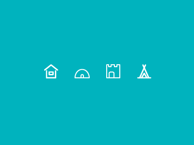 Outline icons Day 1 - House castle house icon igloo illustrator outline tent vector