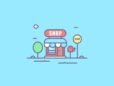 shop outline ps shop