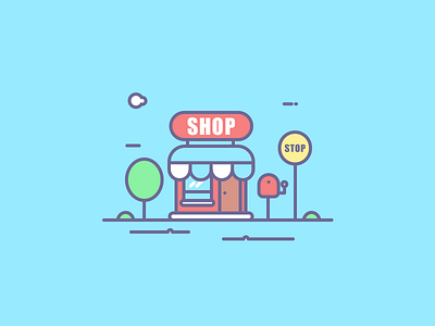 shop outline ps shop