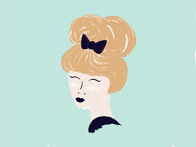 Portrait blonde bow illustration people person photoshop portrait retro textures woman