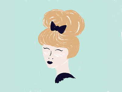 Portrait blonde bow illustration people person photoshop portrait retro textures woman