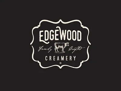 Edgewood Family Crafted Logo Concept agrarian agriculture cheese cow crafted creamery dairy emblem family logo milk missouri