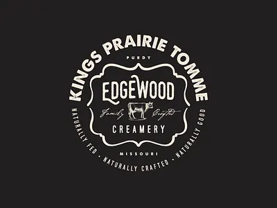Edgewood Family Crafted Roundel Label Concept agrarian agriculture cheese cow creamery dairy label logo milk missouri prairie tomme
