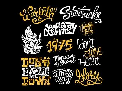 2016 😁 🎉 black custom type dont bring me down gold hand lettering handlettering lettering typography vector
