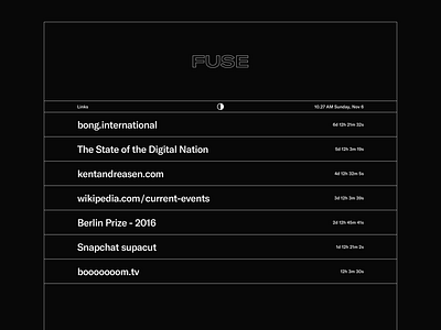 Introducing FUSE black dark list type ui website